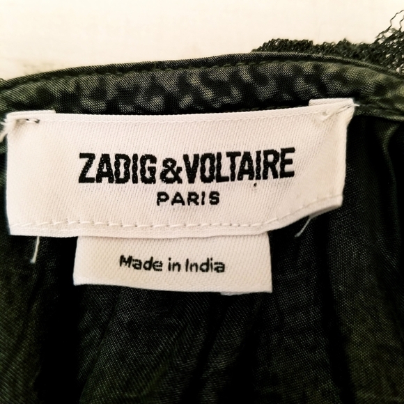 {S} Zadig & Voltaire Theresa Blouse In Army Green - Picture 11 of 14